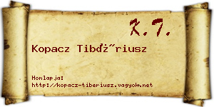Kopacz Tibériusz névjegykártya